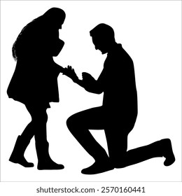 Romantic Couple Silhouette Vector illustration