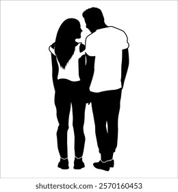 Romantic Couple Silhouette Vector illustration