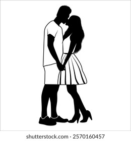 Romantic Couple Silhouette Vector illustration