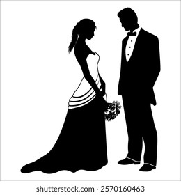 Romantic Couple Silhouette Vector illustration