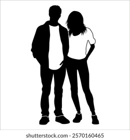 Romantic Couple Silhouette Vector illustration