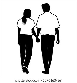 Romantic Couple Silhouette Vector illustration