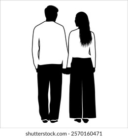 Romantic Couple Silhouette Vector illustration