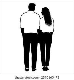 Romantic Couple Silhouette Vector illustration