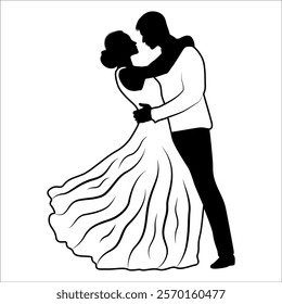 Romantic Couple Silhouette Vector illustration