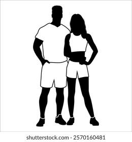 Romantic Couple Silhouette Vector illustration