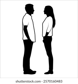 Romantic Couple Silhouette Vector illustration