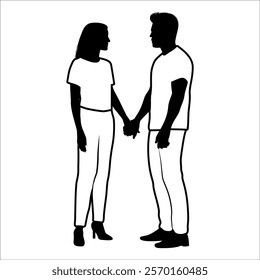 Romantic Couple Silhouette Vector illustration