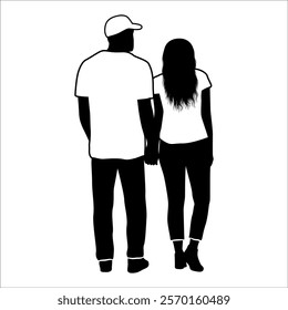 Romantic Couple Silhouette Vector illustration