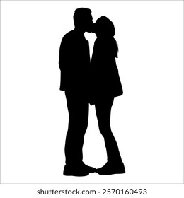 Romantic Couple Silhouette Vector illustration