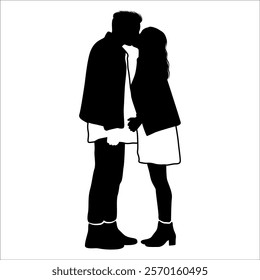 Romantic Couple Silhouette Vector illustration