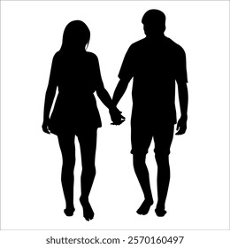 Romantic Couple Silhouette Vector illustration