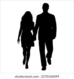 Romantic Couple Silhouette Vector illustration