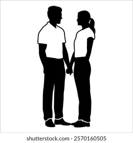 Romantic Couple Silhouette Vector illustration