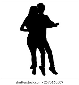 Romantic Couple Silhouette Vector illustration