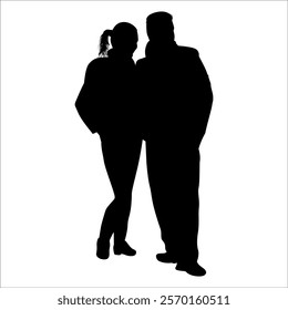 Romantic Couple Silhouette Vector illustration