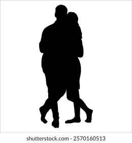 Romantic Couple Silhouette Vector illustration