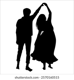 Romantic Couple Silhouette Vector illustration