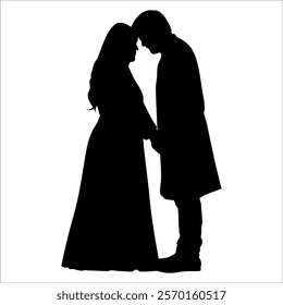 Romantic Couple Silhouette Vector illustration