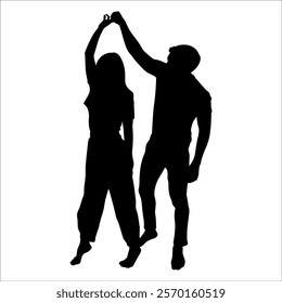 Romantic Couple Silhouette Vector illustration