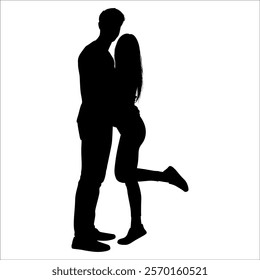 Romantic Couple Silhouette Vector illustration