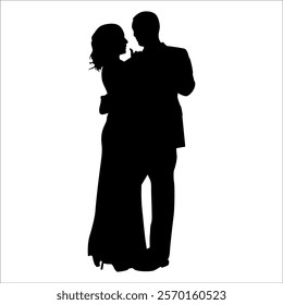 Romantic Couple Silhouette Vector illustration