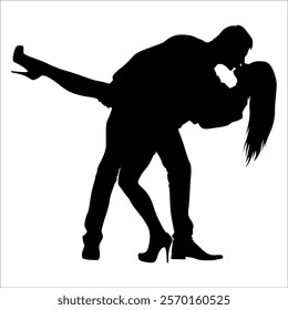 Romantic Couple Silhouette Vector illustration