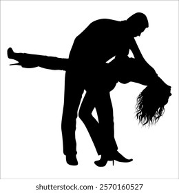 Romantic Couple Silhouette Vector illustration