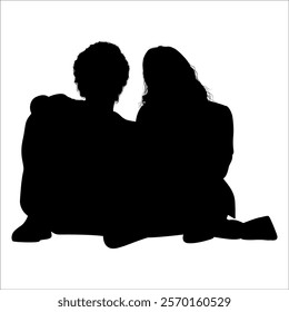 Romantic Couple Silhouette Vector illustration