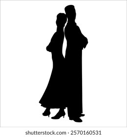 Romantic Couple Silhouette Vector illustration