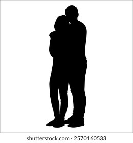 Romantic Couple Silhouette Vector illustration