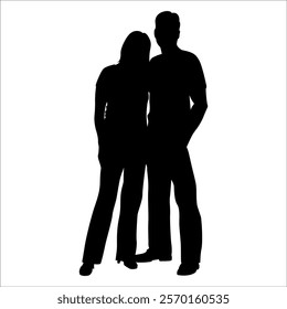 Romantic Couple Silhouette Vector illustration