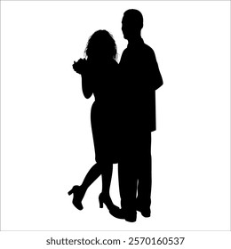 Romantic Couple Silhouette Vector illustration