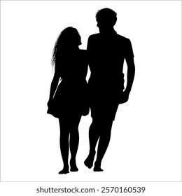 Romantic Couple Silhouette Vector illustration