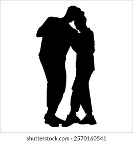 Romantic Couple Silhouette Vector illustration