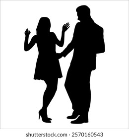 Romantic Couple Silhouette Vector illustration