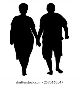 Romantic Couple Silhouette Vector illustration