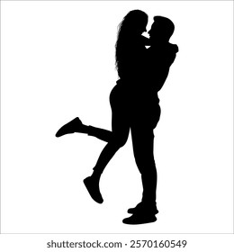 Romantic Couple Silhouette Vector illustration