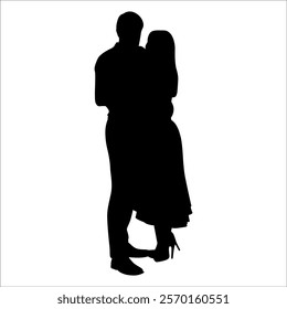 Romantic Couple Silhouette Vector illustration