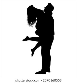 Romantic Couple Silhouette Vector illustration