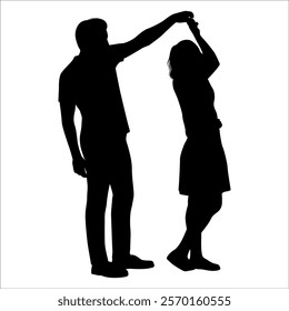 Romantic Couple Silhouette Vector illustration