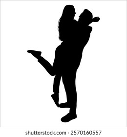 Romantic Couple Silhouette Vector illustration