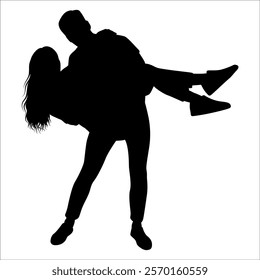 Romantic Couple Silhouette Vector illustration