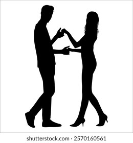 Romantic Couple Silhouette Vector illustration