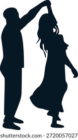 Romantic Couple Silhouette. Vector Illustration.