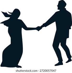 Romantisches Paar Silhouette. Vektorgrafik.
