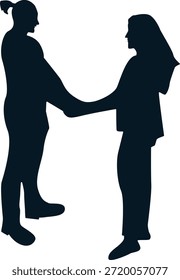 Silhueta de casal romântico. Ilustração de vetor.