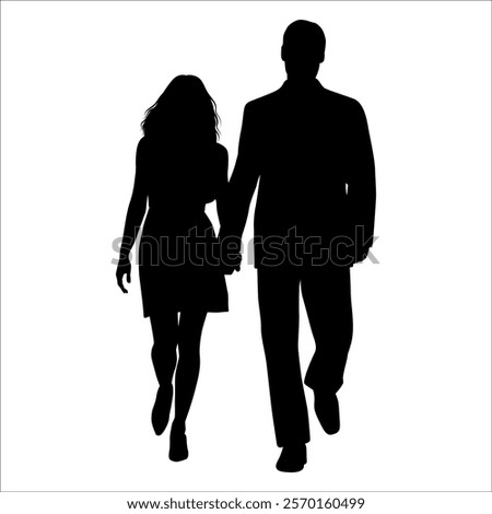 Romantic Couple Silhouette Vector illustration