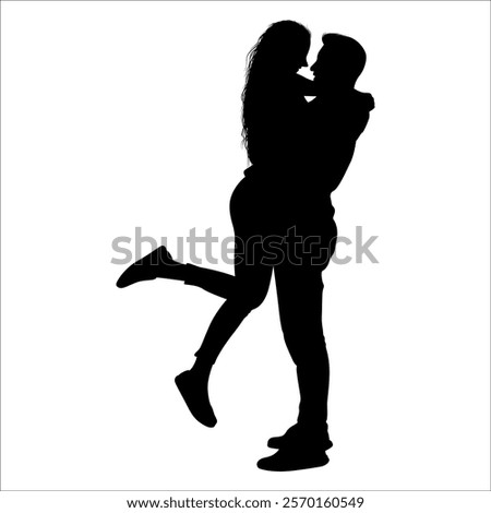 Romantic Couple Silhouette Vector illustration
