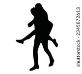 romantic couple silhouette. silhouette of couple at wedding
